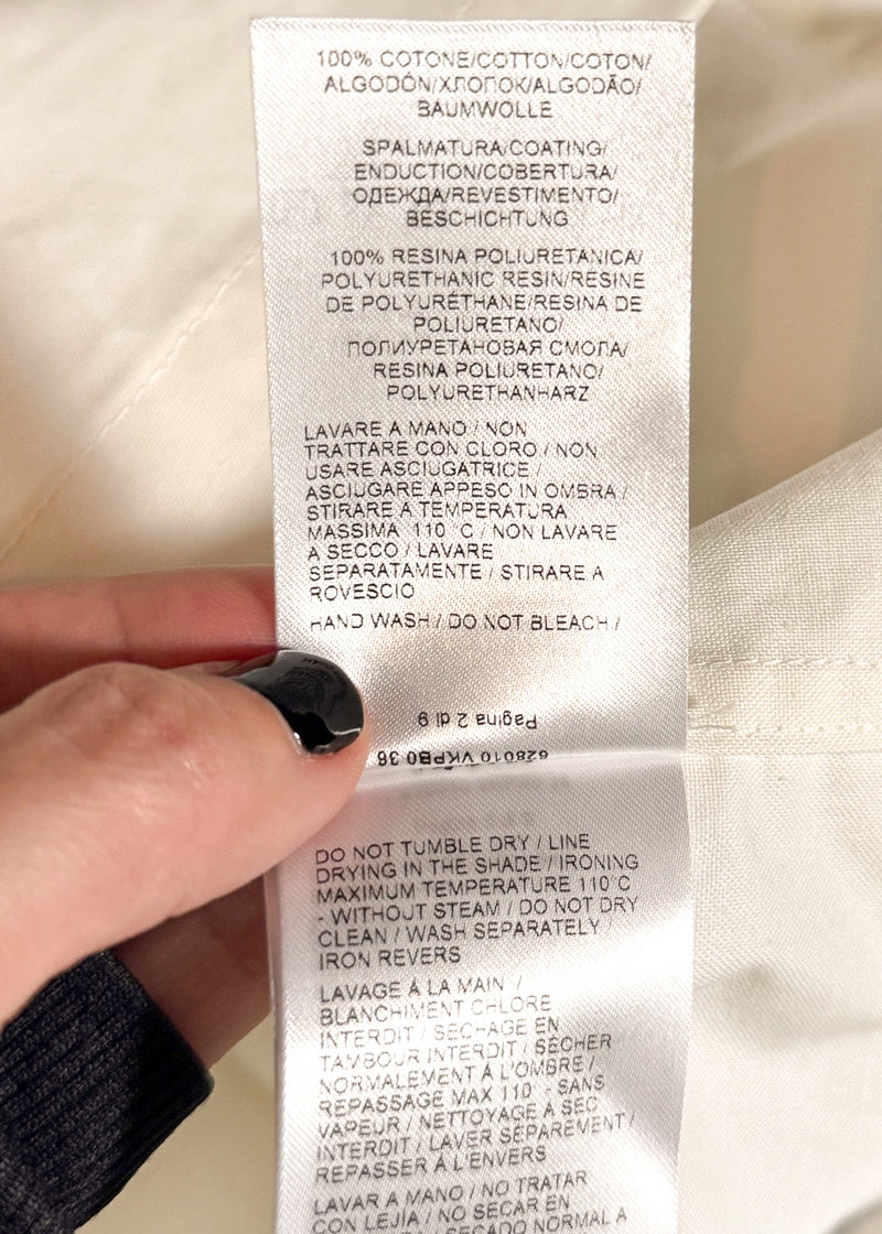 Bottega Veneta PF2020 Ivory Technical Coated Shirt Dress