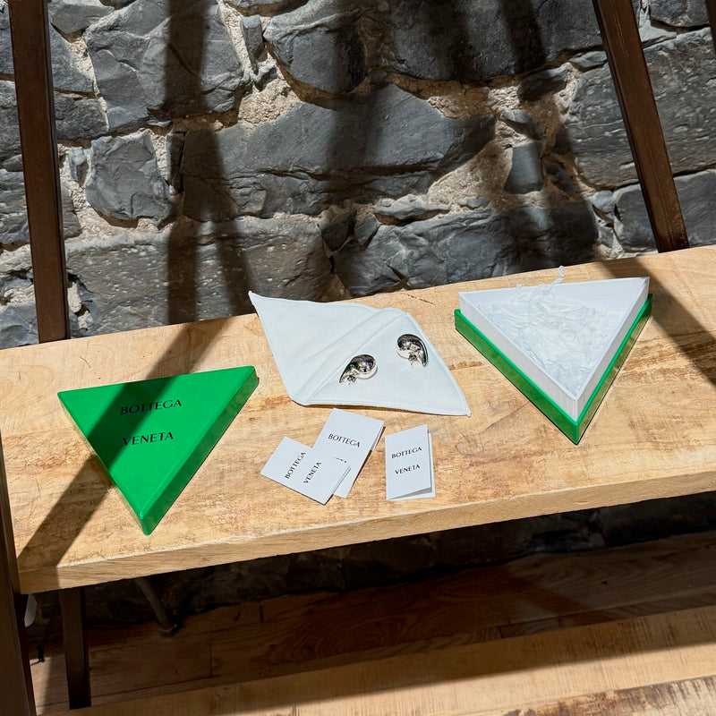 Bottega Veneta Silver Small Drop Earrings