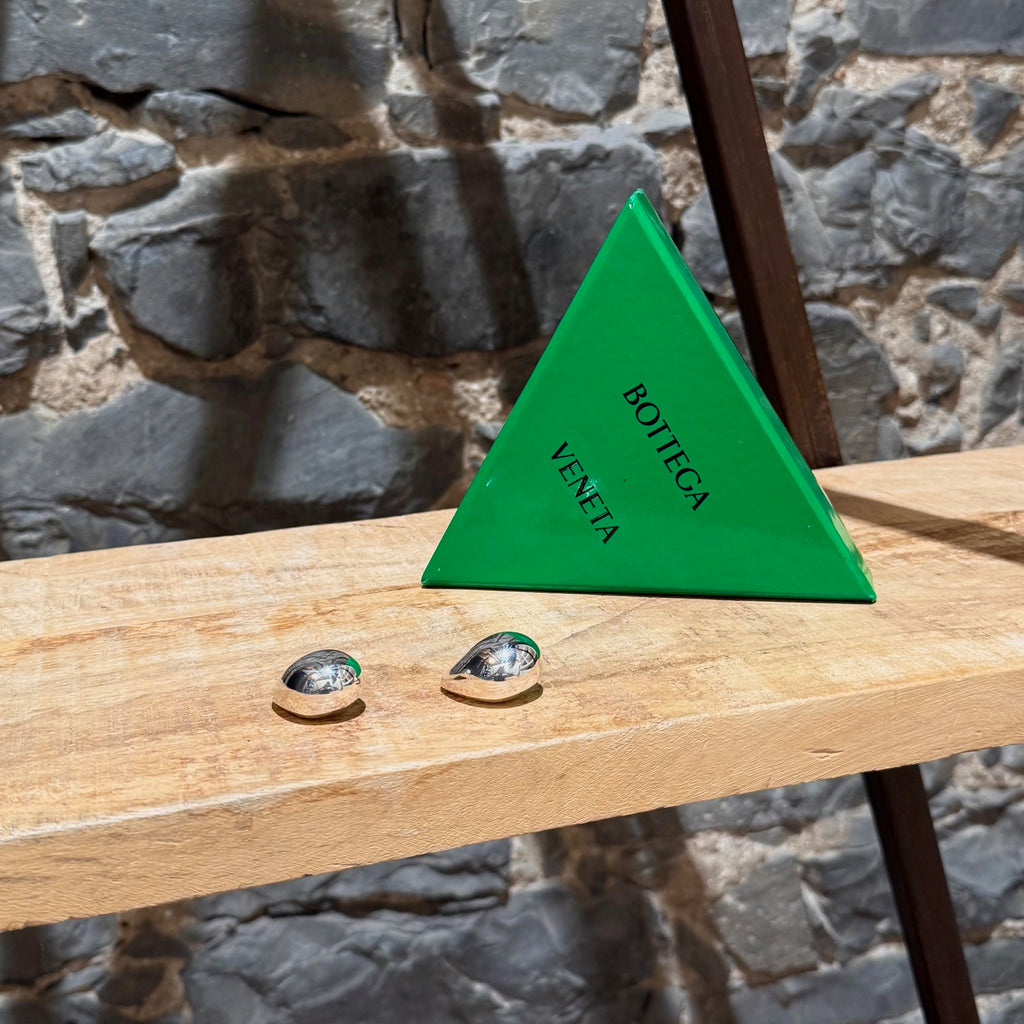 Bottega Veneta Silver Small Drop Earrings