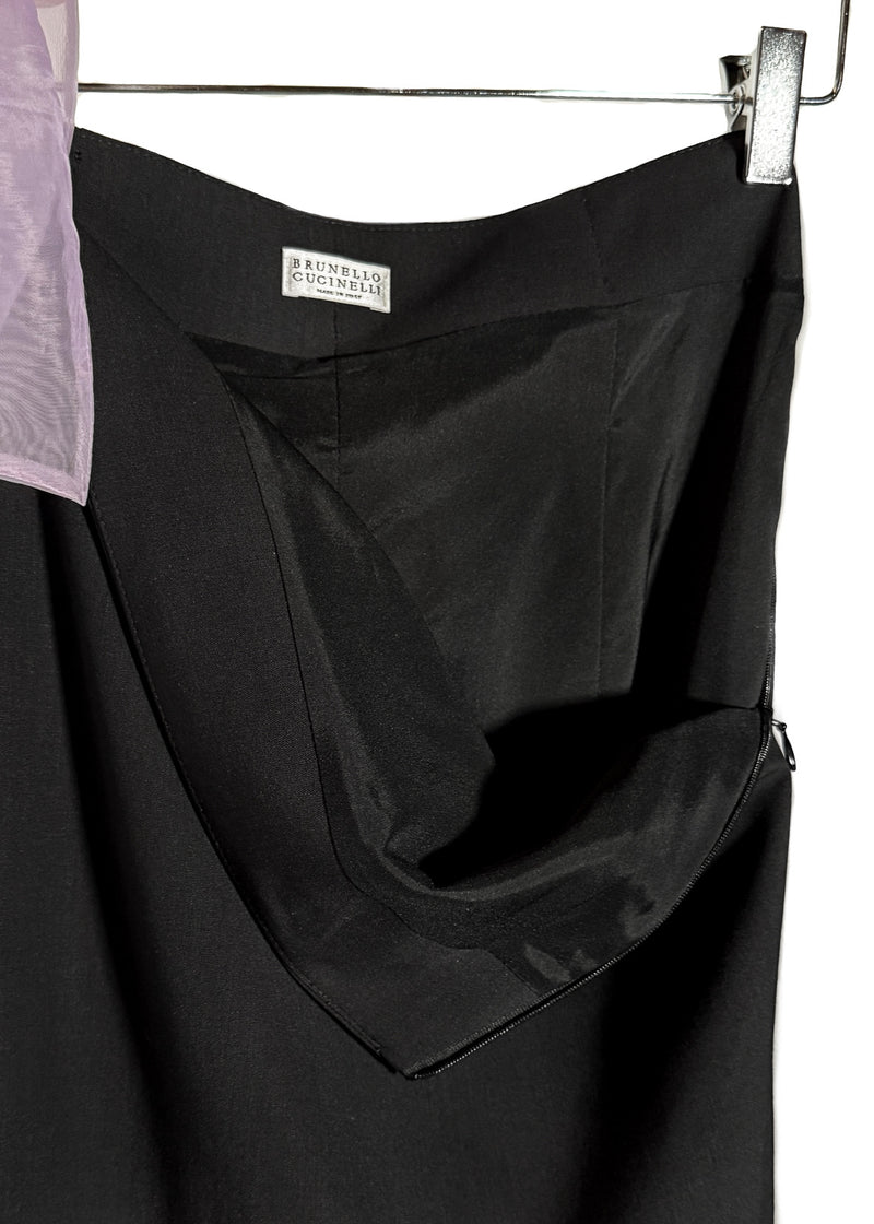 Closure of Brunello Cuccinelli Monili Belted Black Skirt