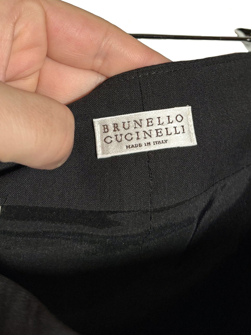 Brand patch of Brunello Cuccinelli Monili Belted Black Skirt