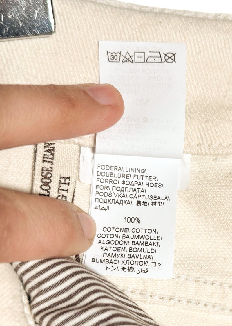 Labels of Brunello Cucinelli Beige Wide Leg Denim Jeans