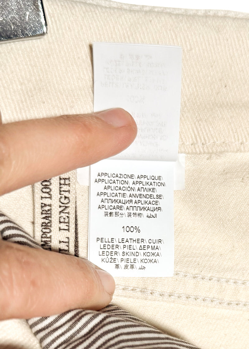 Labels of Brunello Cucinelli Beige Wide Leg Denim Jeans