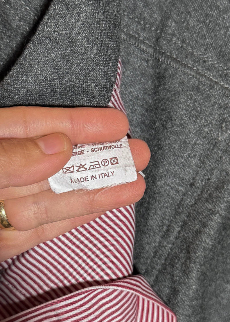 Labels of Brunello Cucinelli Grey Wool Flannel Pants