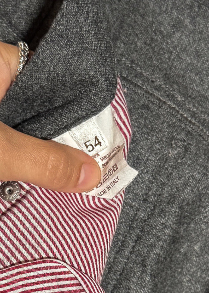 Labels of Brunello Cucinelli Grey Wool Flannel Pants