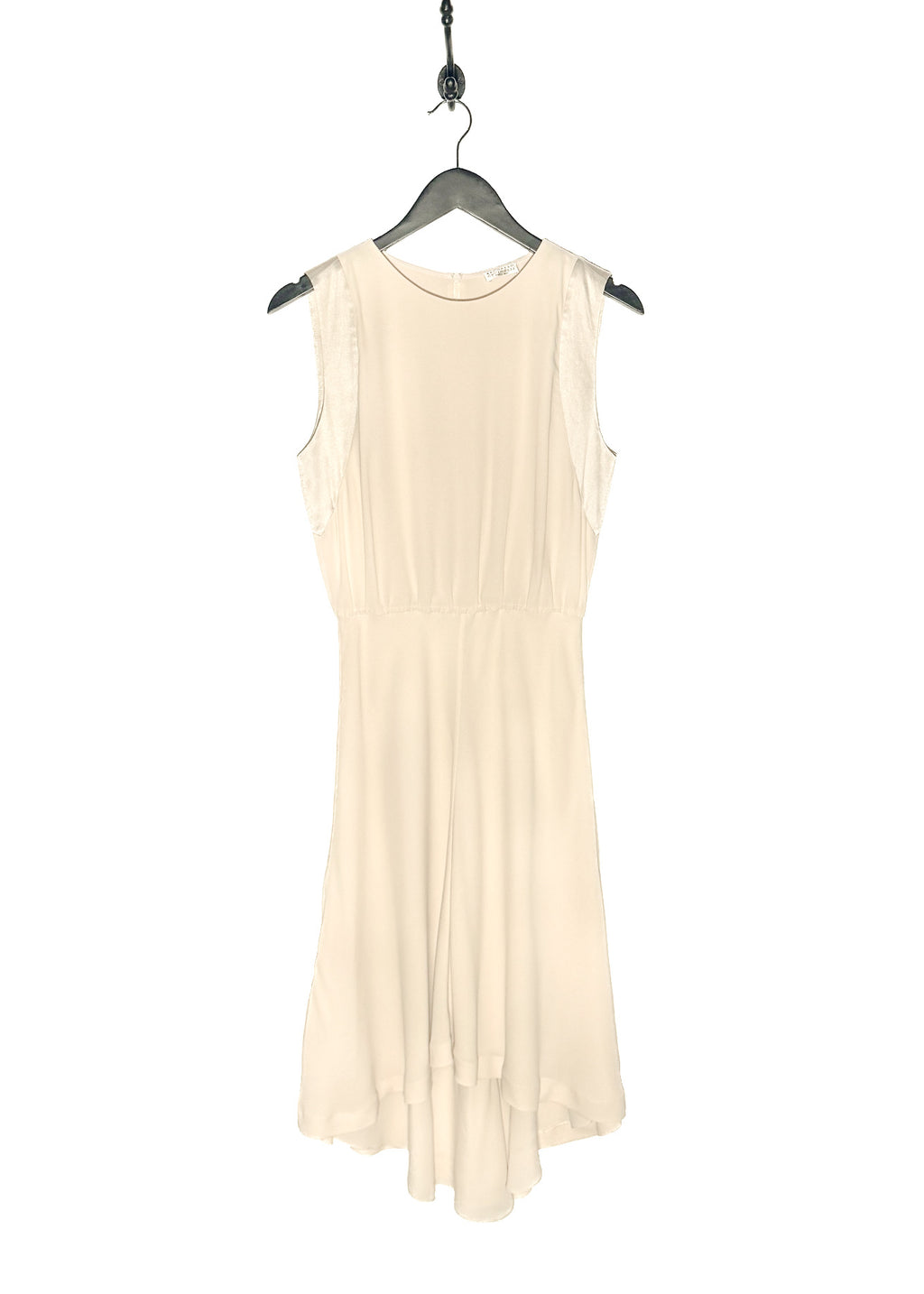 brunello dress ivory 69208 auth BRUNELLO CUCINELLI ivory wool blend MONILI ASYMMETRIC Dress L