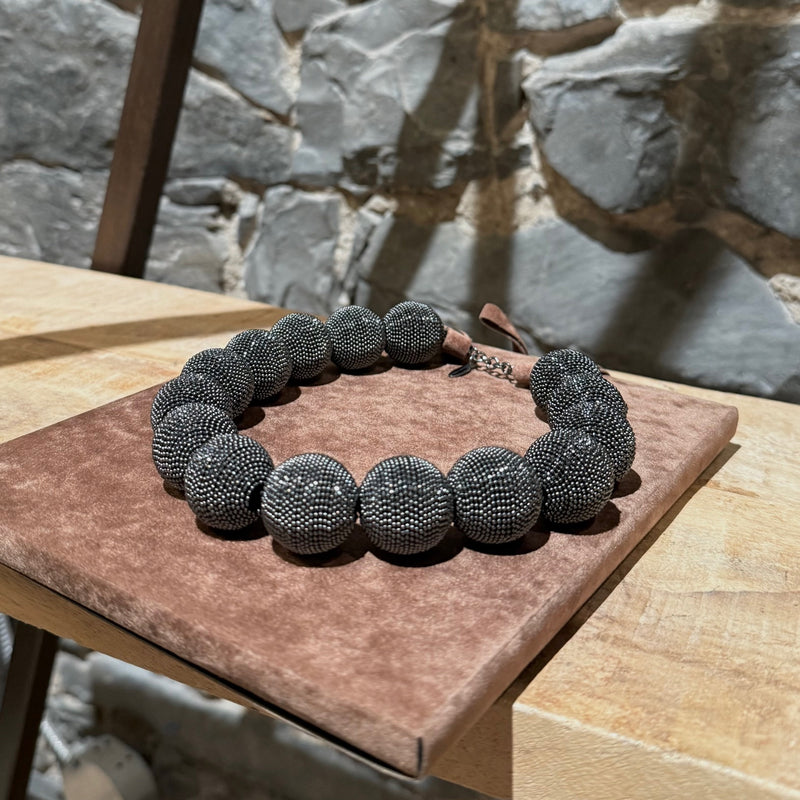 Close-up on Brunello Cucinelli Precious Chunky Monili Beads Necklace