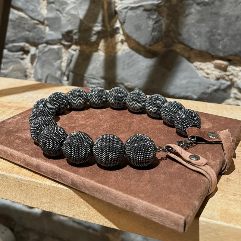 Close-up on Brunello Cucinelli Precious Chunky Monili Beads Necklace