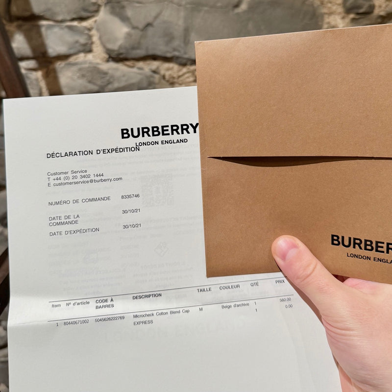 Purchase receipt of Burberry Beige Micro Check Trucker Cap