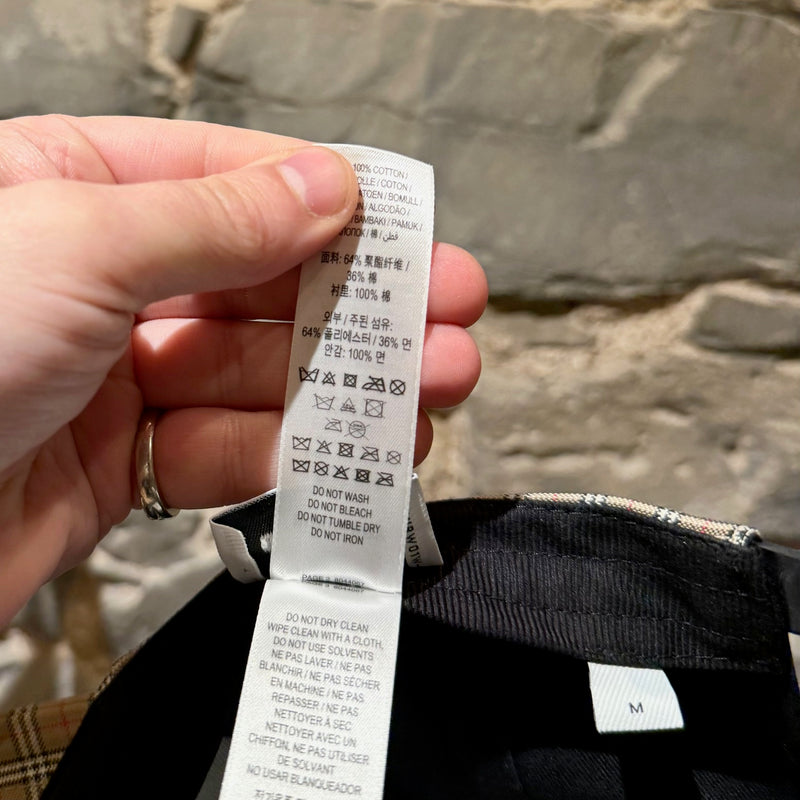 Labels of Burberry Beige Micro Check Trucker Cap
