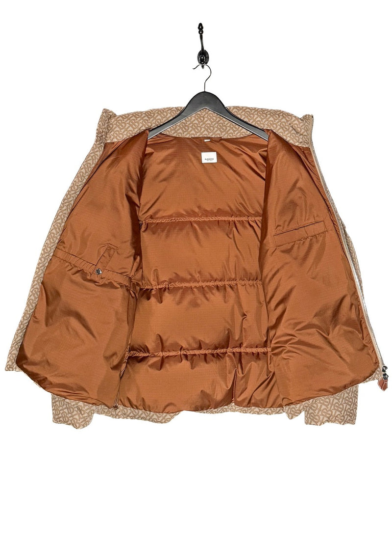 Interior of Burberry Beige Monogram Jacquard Down Puffer Coat