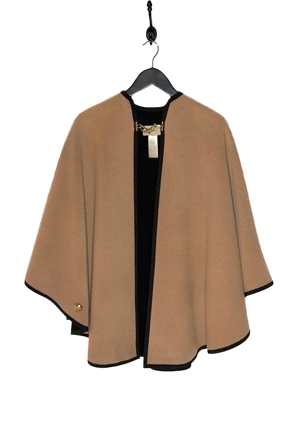 Main photo of Burberry Beige Wool Chain Accent Poncho Cape