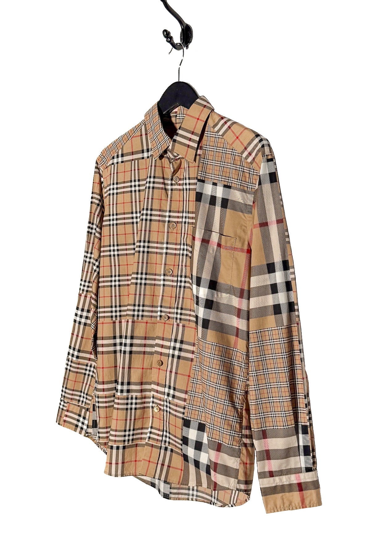 Burberry Nova Check Patchwork Long Sleeves Buttoned Shirt