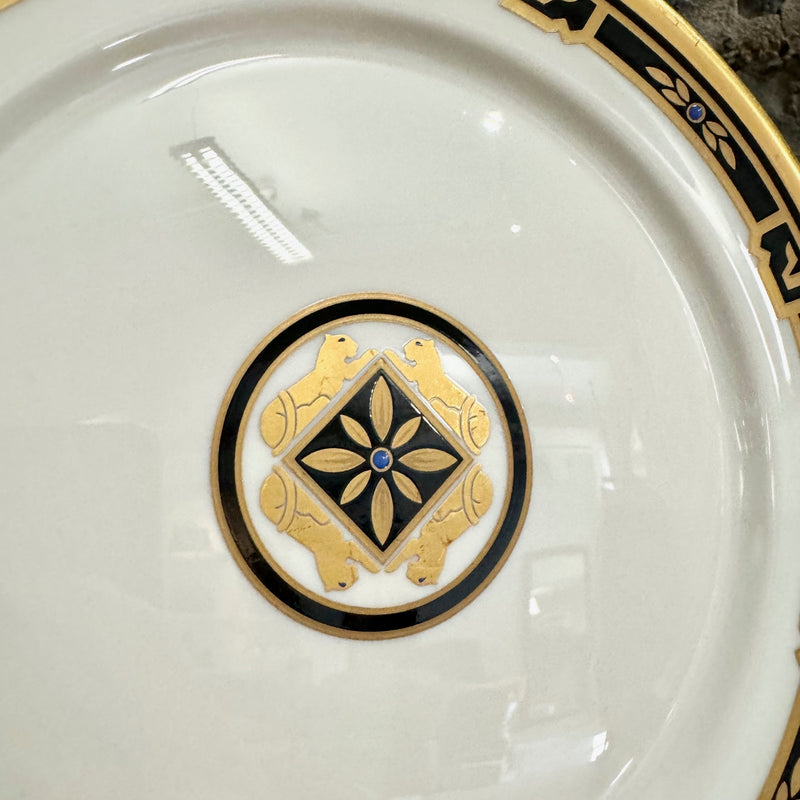 Cartier La Maison De L'Art Deco Panther Pattern Round Plate