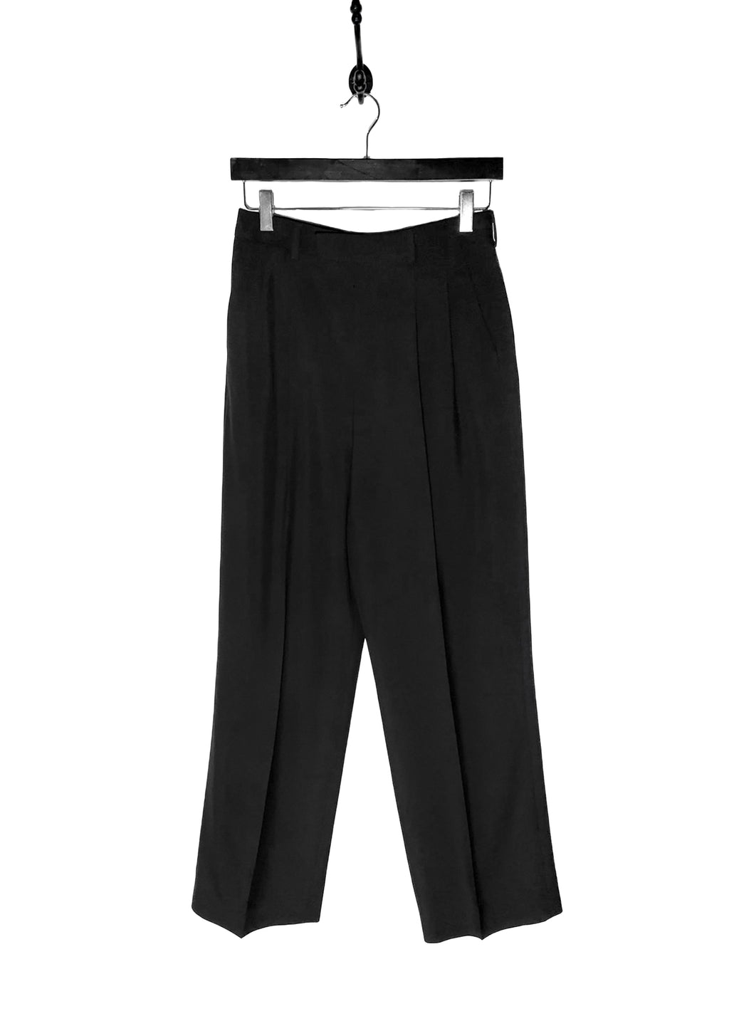 Main photo of Celine Black Straight Leg Pleated Trousers