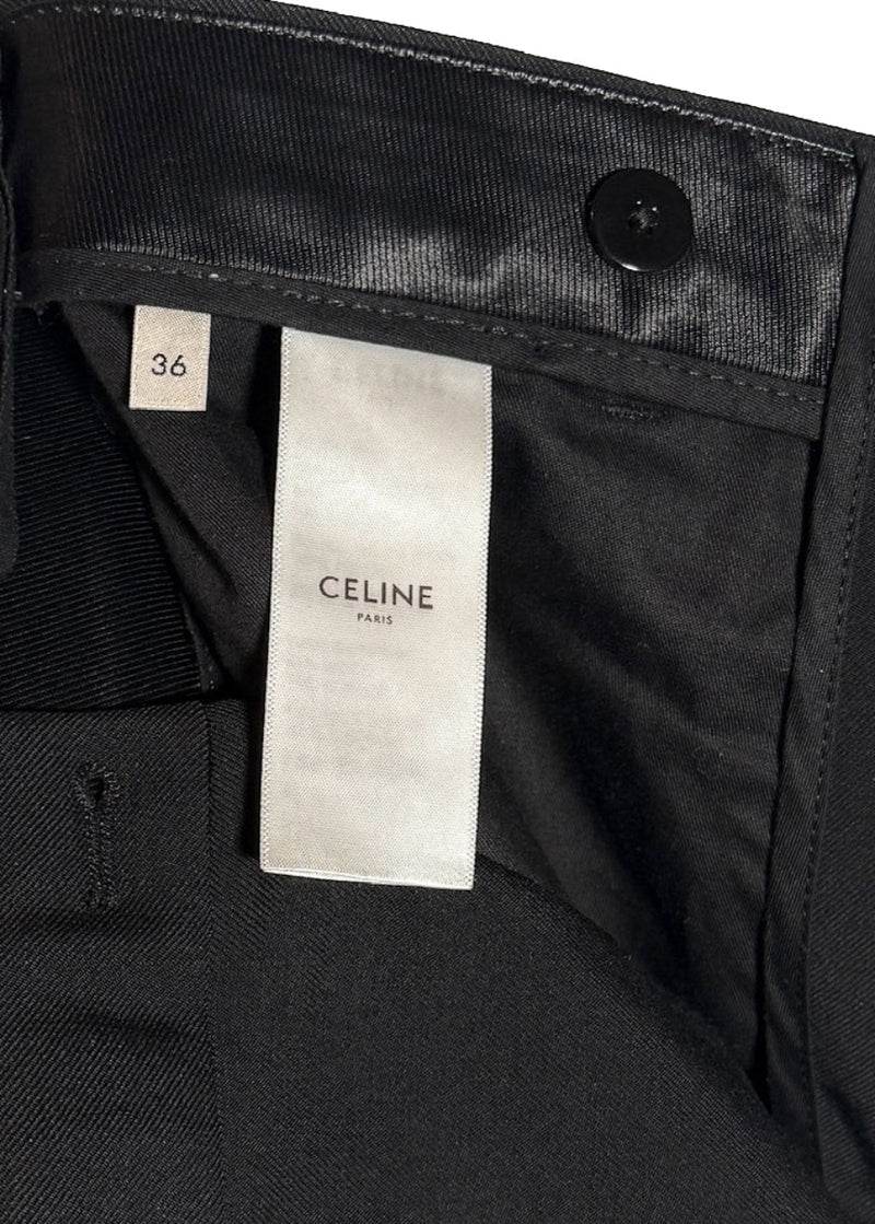 Size label of Celine Black Straight Leg Pleated Trousers