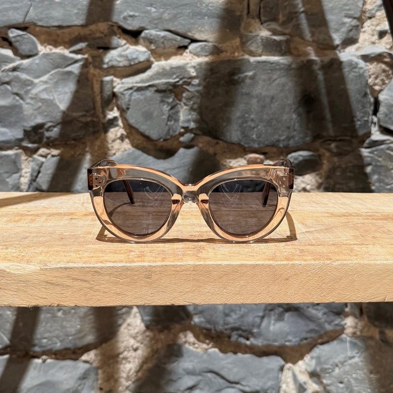 Front view of Céline CL 41050 Clear Caty Cat Eye Transparent Champagne Sunglasses