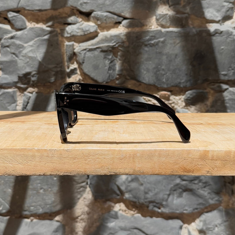 A side view of Celine CL40041N Black Gradient Cateye Sunglasses
