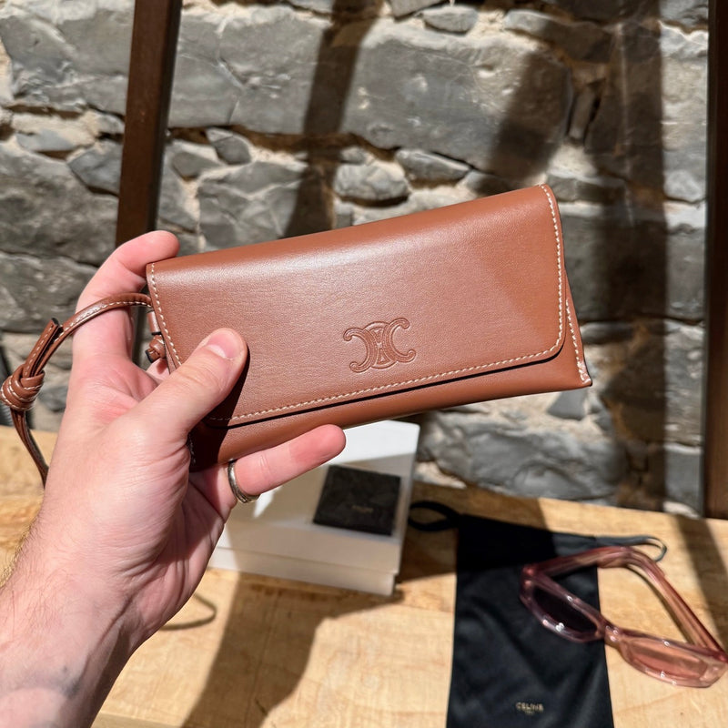 Celine CL402771 Pink Clear Rectangular Cat-Eye Sunglasses