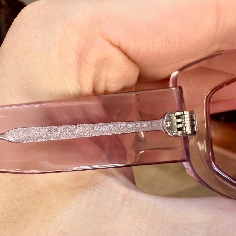 Celine CL402771 Pink Clear Rectangular Cat-Eye Sunglasses