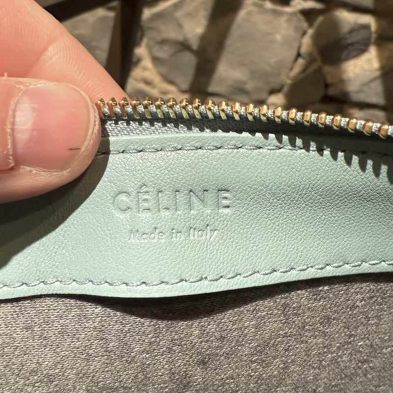 Brand and origin stamps of Céline Light Blue Small Trio Crossbody Bag