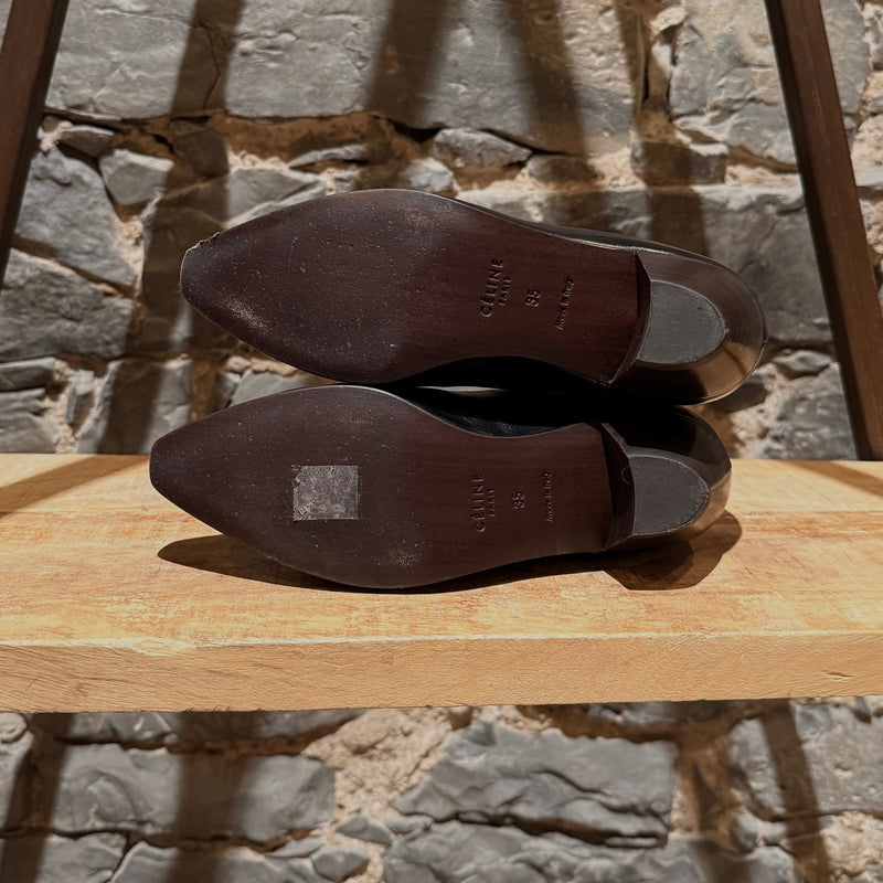 Branded outsoles of Céline SS18 Black Leather Chelsea Boots