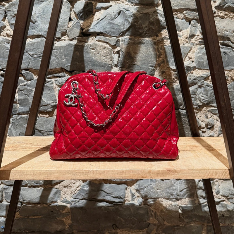 Main photo of Chanel 2011 Red Patent Large Just Mademoiselle Bowling Bag