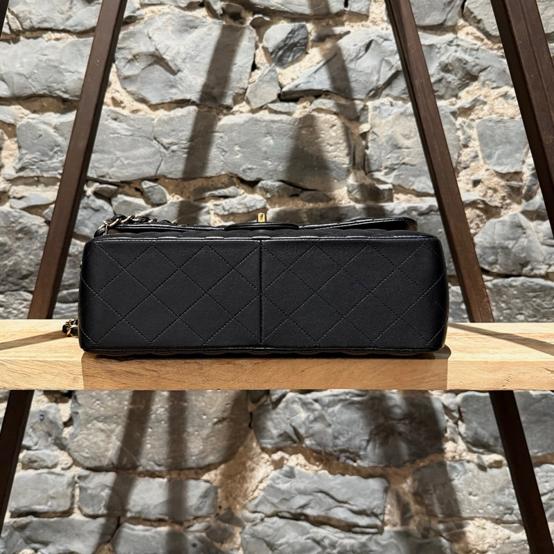 Chanel 2013-2014 Black Lambskin Jumbo Classic Double Flap Bag