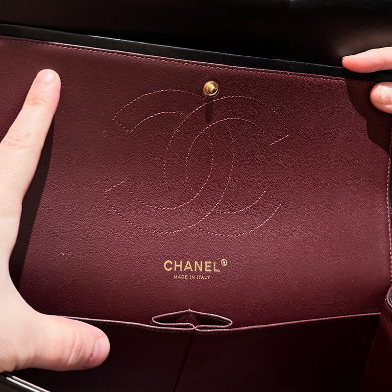 Chanel 2013-2014 Black Lambskin Jumbo Classic Double Flap Bag