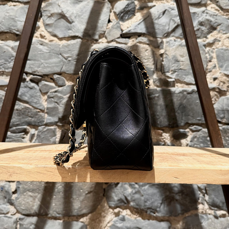 Chanel 2013-2014 Black Lambskin Jumbo Classic Double Flap Bag