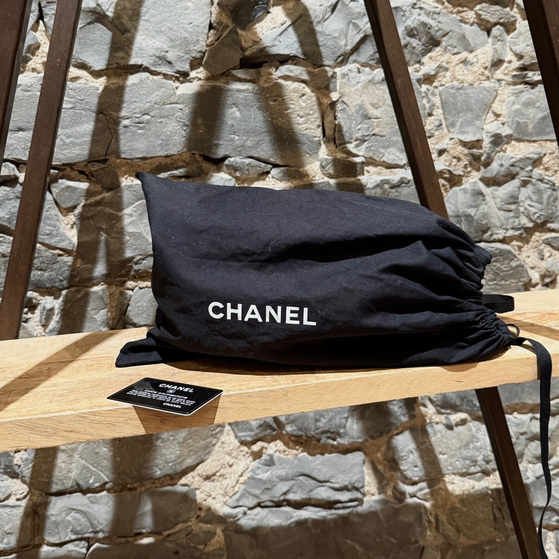 Branded dustbag of Chanel 2015-2016 Navy Blue Satin Sequin Beaded Medium Double Flap Bag