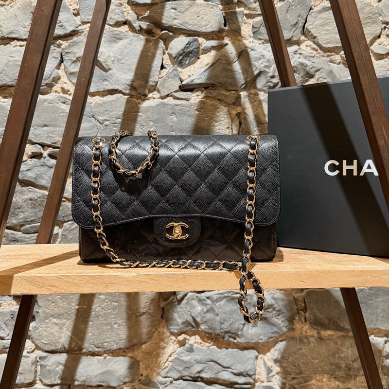 Main photo of Chanel Black Caviar Jumbo GHW Classic Double Flap Bag