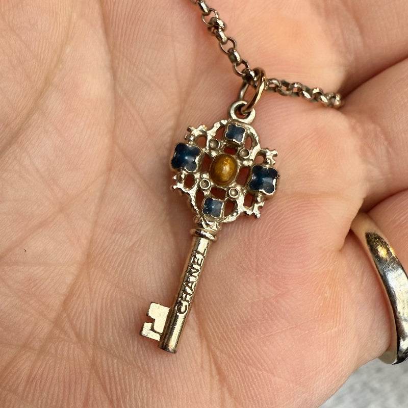 Close-up on Chanel 2017 Key CC Chain Necklace