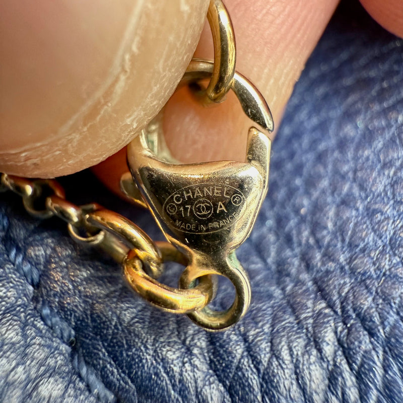 Engraved Chanel 2017 Key CC Chain Necklace