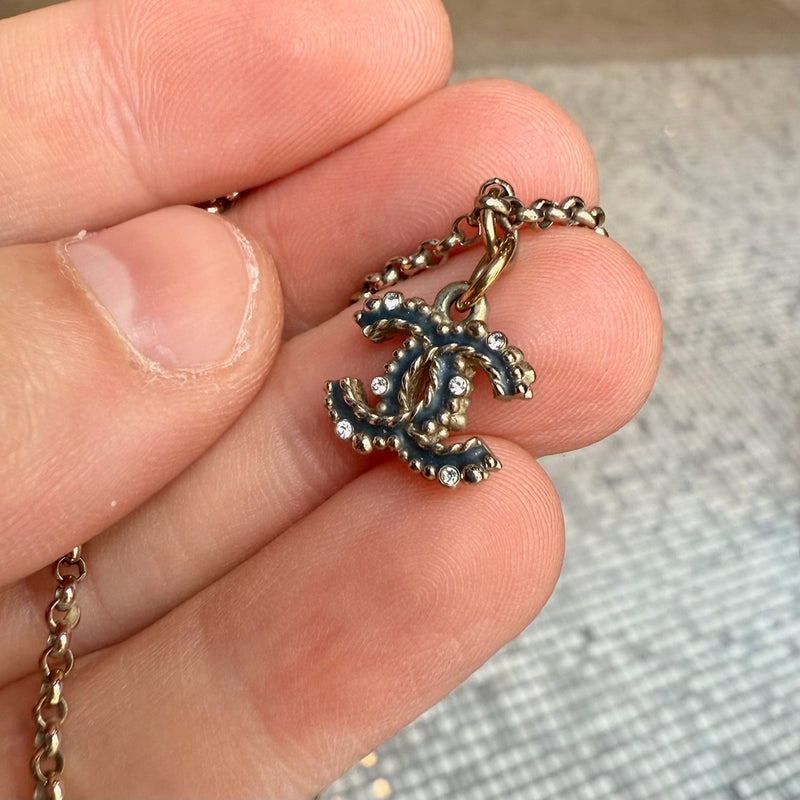 CC detail on Chanel 2017 Key CC Chain Necklace