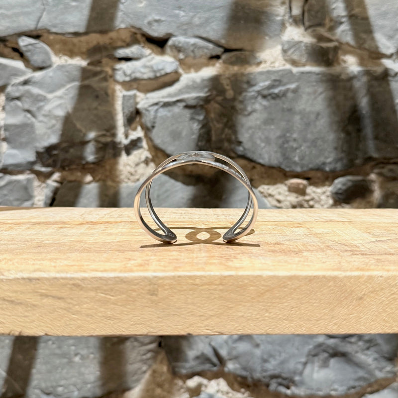 Chanel 2017 Palladium Plated Interlocking CC Cuff Bracelet