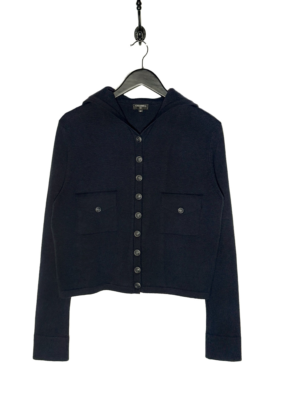 Chanel 2018 Navy Blue Cashmere Nautical Cardigan Sweater