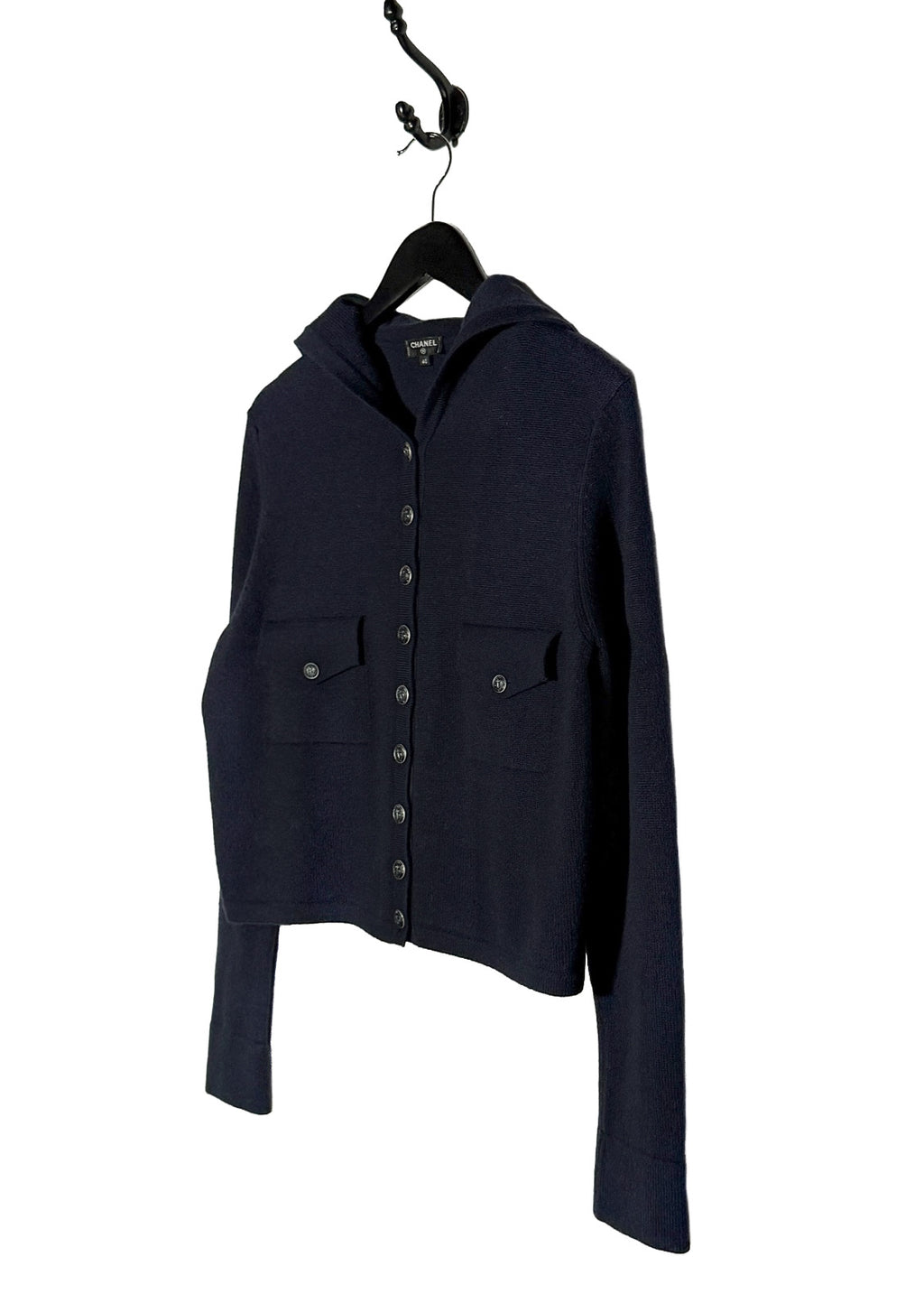 Chanel 2018 Navy Blue Cashmere Nautical Cardigan Sweater