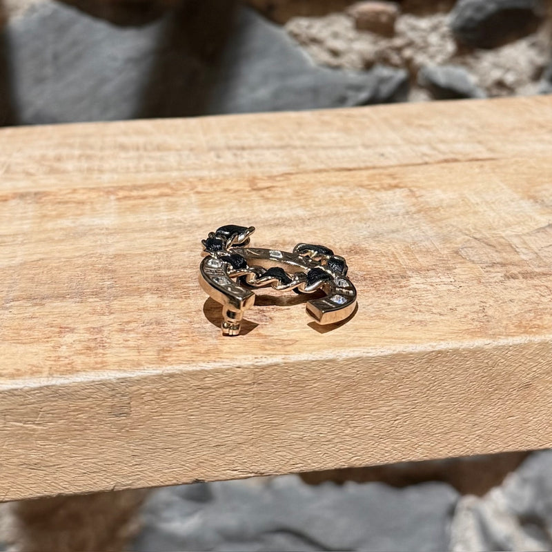 Chanel 2019 Crystal Chain Logo CC Brooch