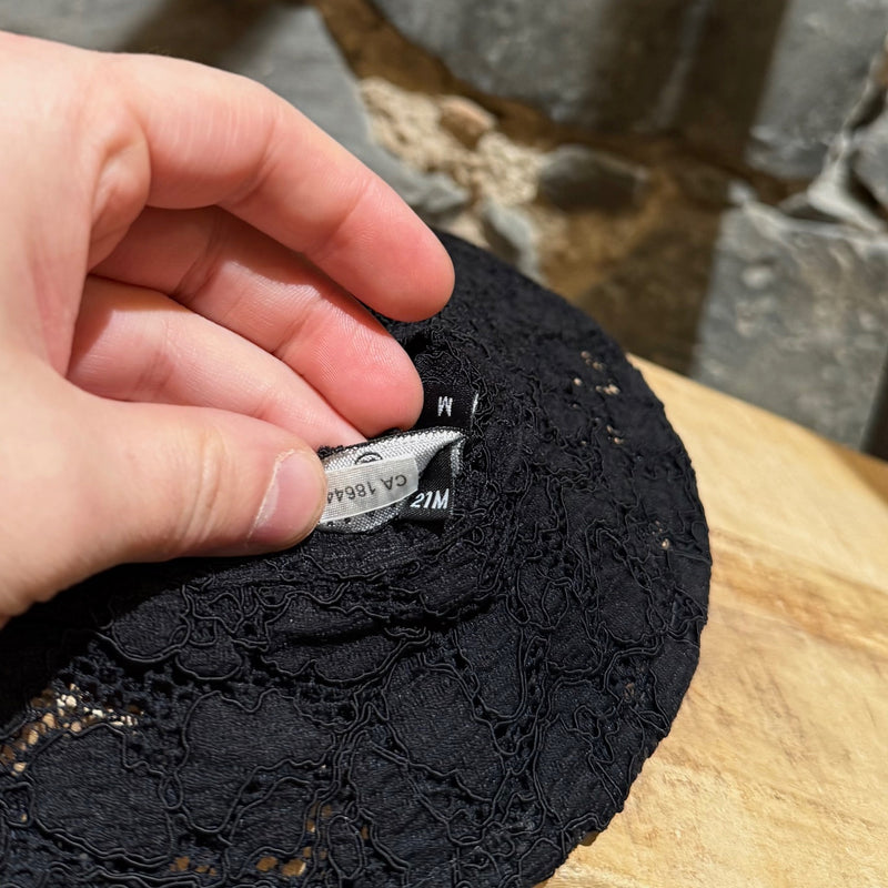 Serial number label of Chanel 2021 Coco Beach Black Lace Hat