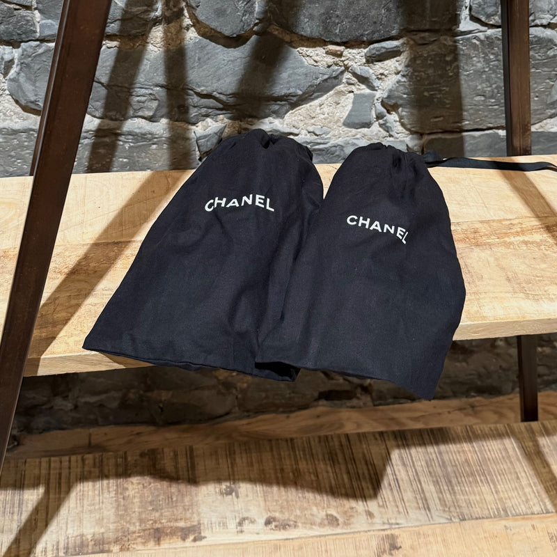 Branded dustbags of Chanel Beige Jute Braided Cord CC Loafers