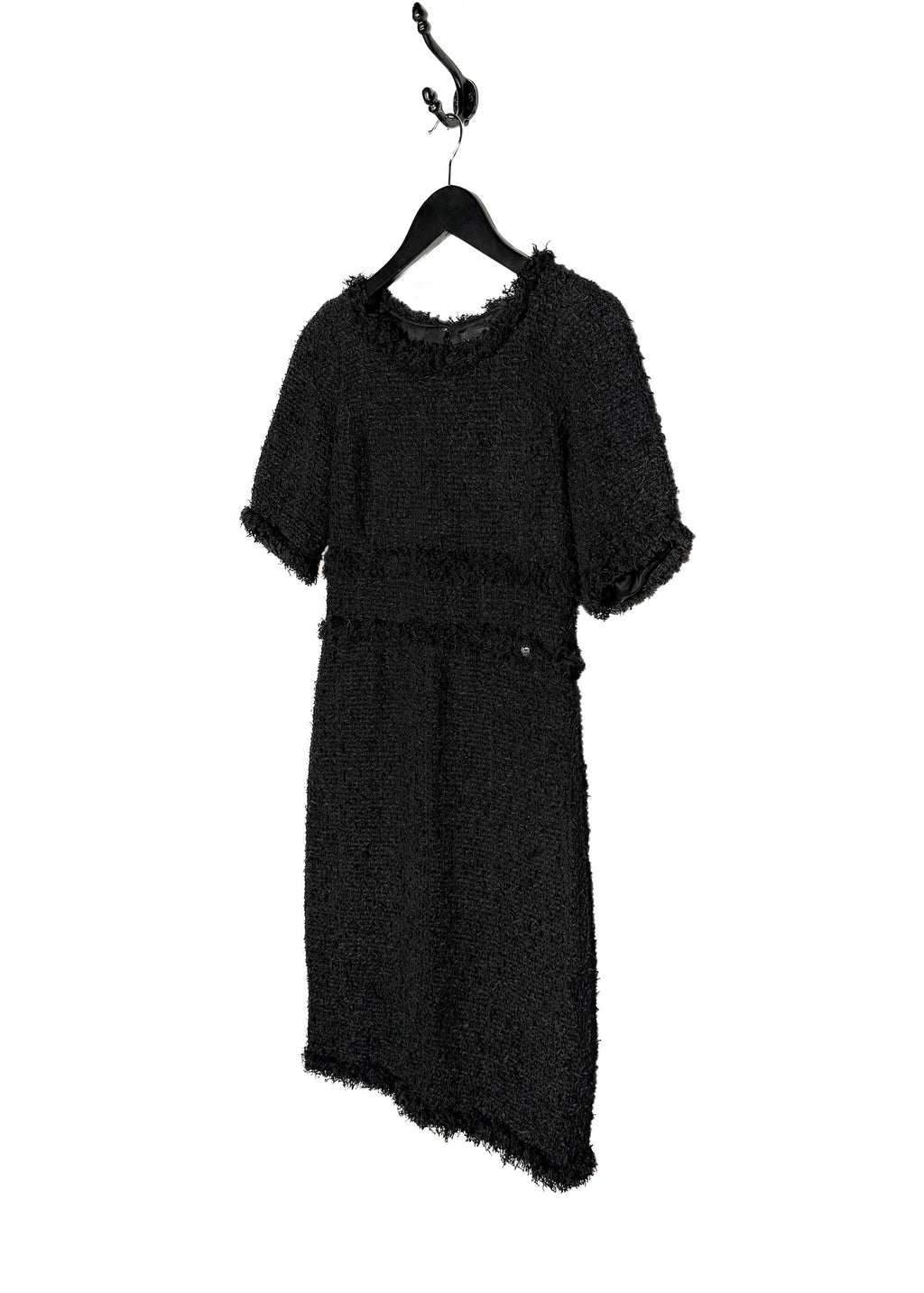 Chanel Black Tweed Short Sleeves Dress