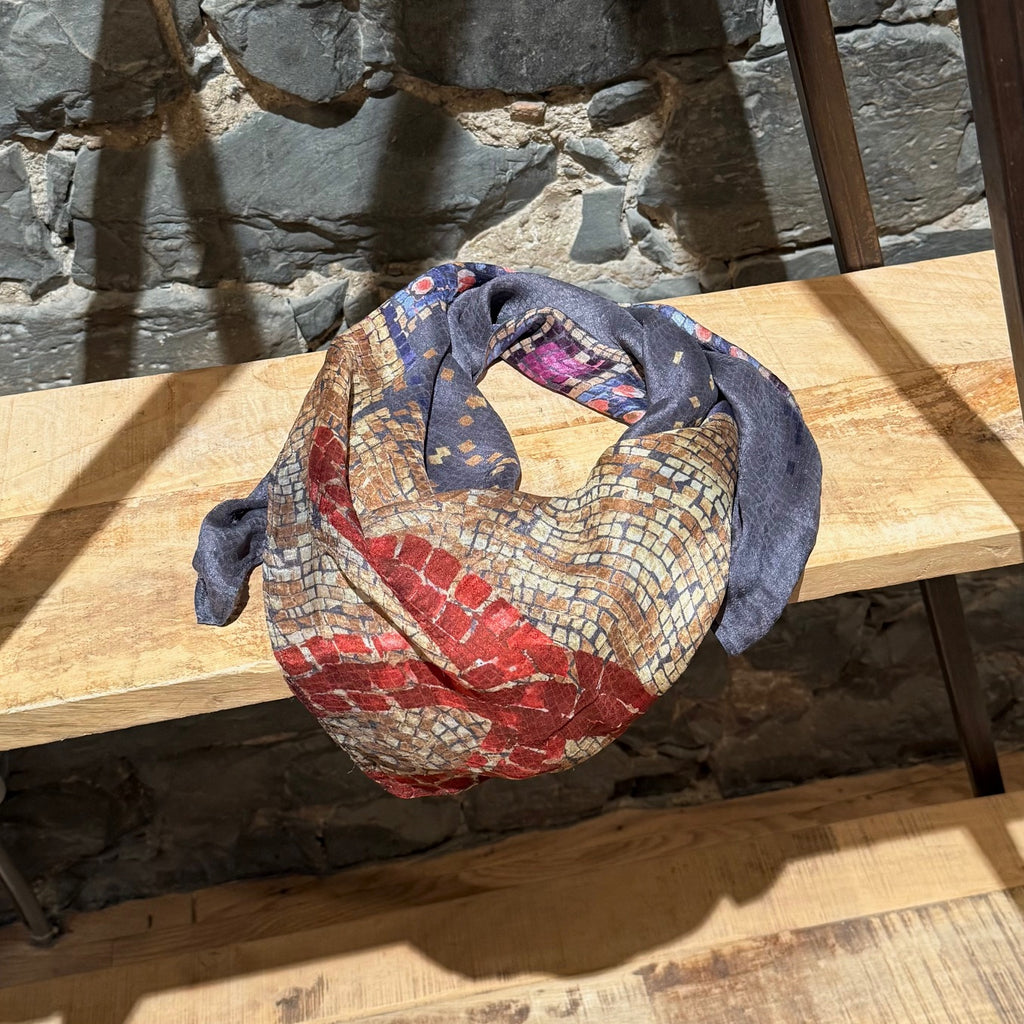 Main photo of Chanel Mosaic Print Silk Chiffon Square Scarf