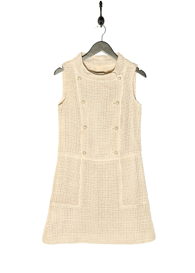 Main photo of Chanel SS13 Ivory Open Knit Double Breasted Silk Sleeveless Dress