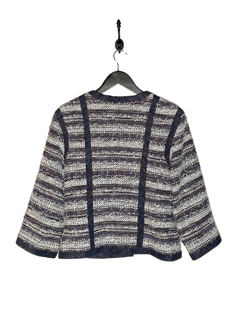 Back view of Chanel SS13 Paris/Singapore Navy Blue White Tweed Jacket