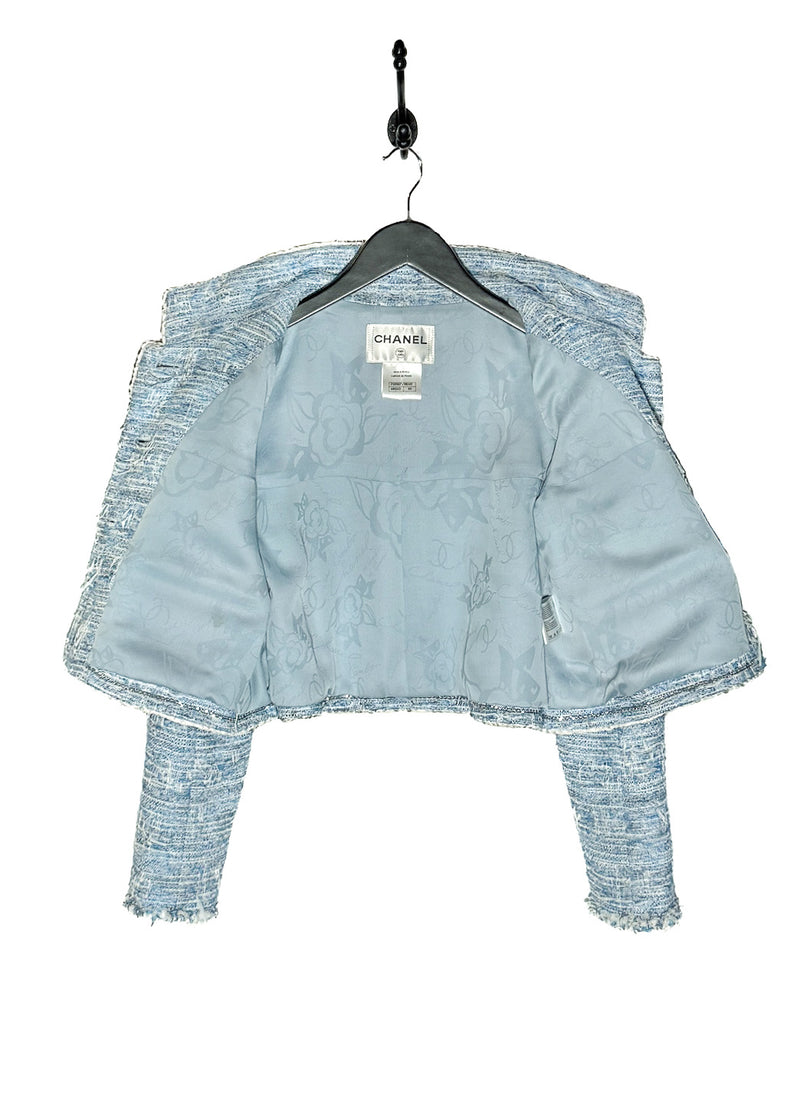 Interior of Chanel SS15 Blue Fantasy Tweed Short Jacket