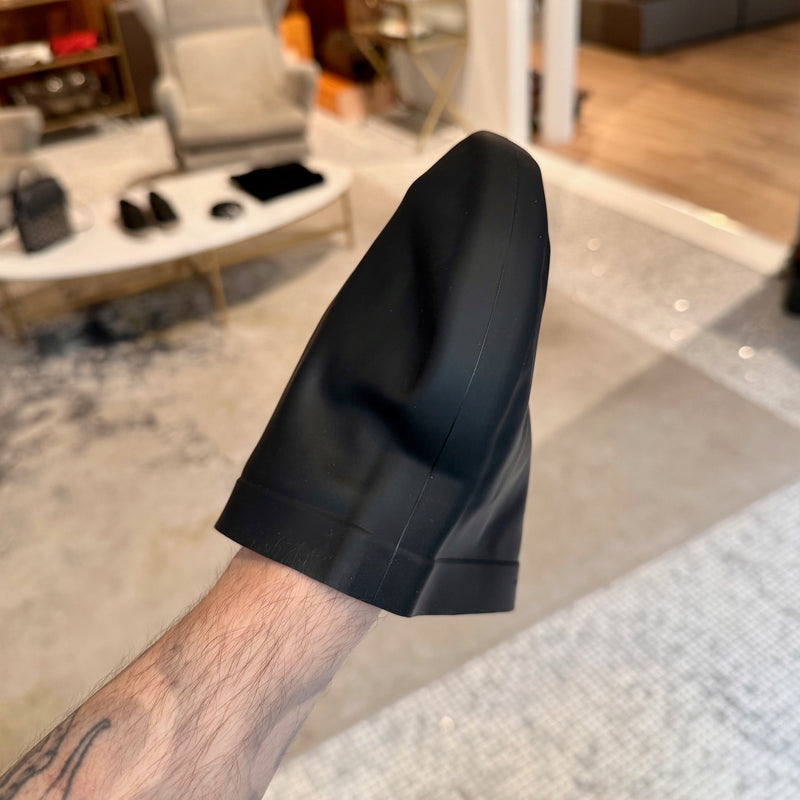 Black one side view (Chanel SS24 Set of 2 Black White CC Silicone Swim Caps)