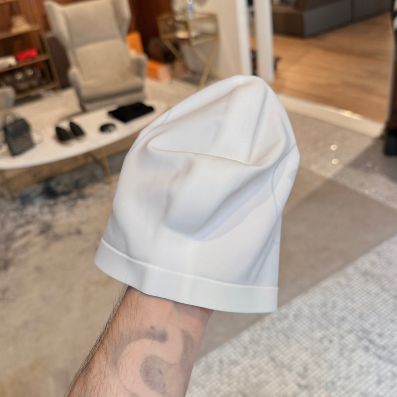 White one back view (Chanel SS24 Set of 2 Black White CC Silicone Swim Caps)