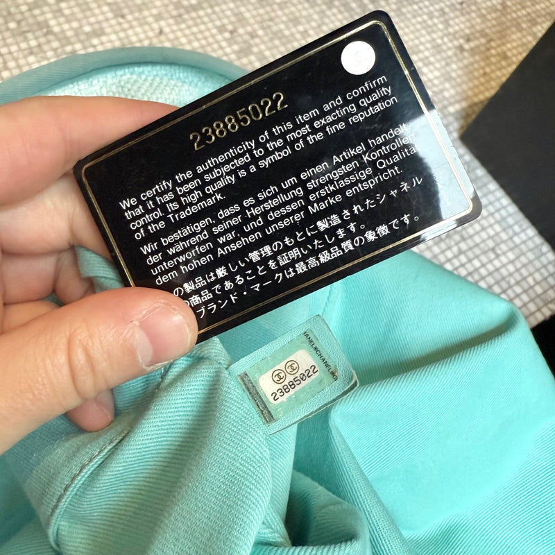 Chanel Turquoise Woven Straw Large Deauville Shopping Tote Bag