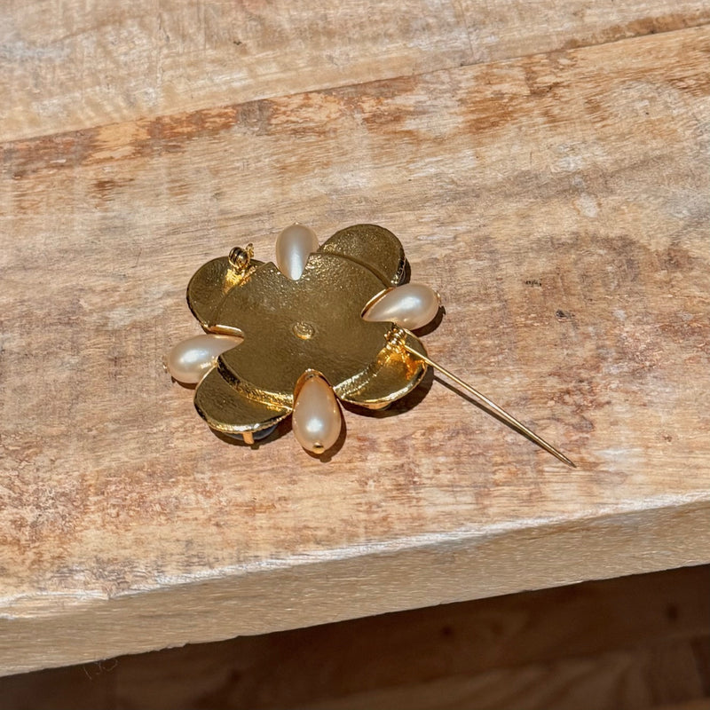 Chanel Vintage 97A CC Gripoix Byzantine Gold-tone Brooch